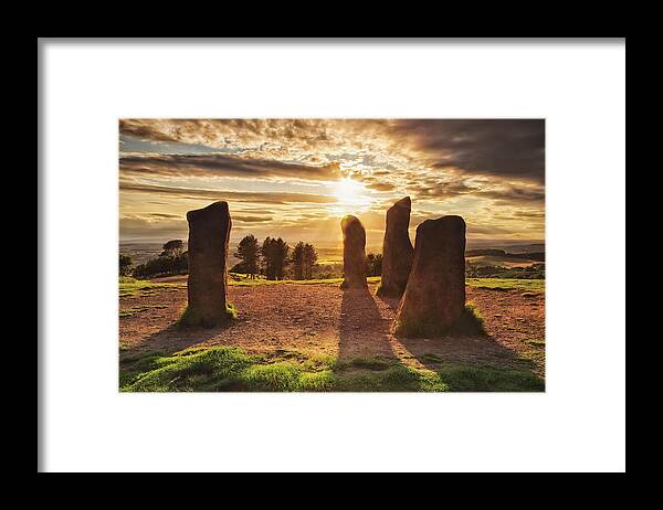 Scenics Framed Print featuring the photograph Four Stones Of Clent, Worcestershire At by Verity E. Milligan