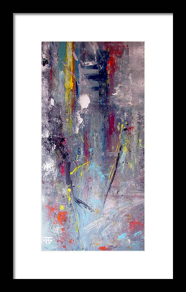 Abstract Framed Print featuring the painting Fourth Of July by John Gholson