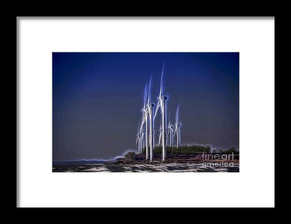 Fractalius Windmills Framed Print featuring the photograph Fractalius Windmills by Jim Lepard