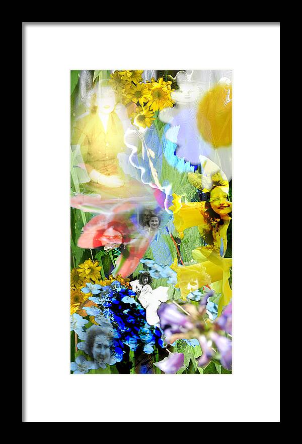 Colorful Framed Print featuring the digital art Framed In Flowers by Cathy Anderson