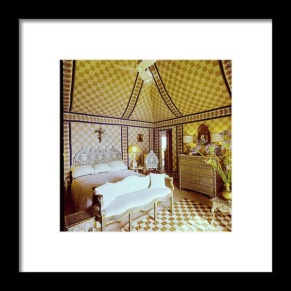 Antique Framed Print featuring the photograph Franco Zeffirelli's Bedroom by Horst P. Horst