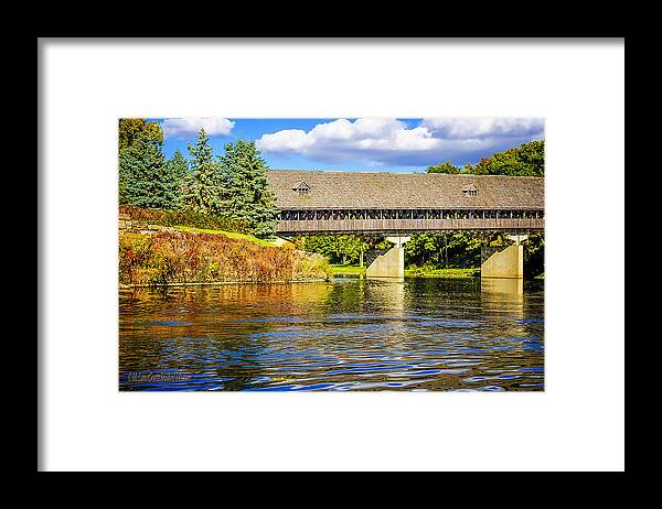 Color Tour Framed Print featuring the photograph Frankenmuth Covered Bridge by LeeAnn McLaneGoetz McLaneGoetzStudioLLCcom