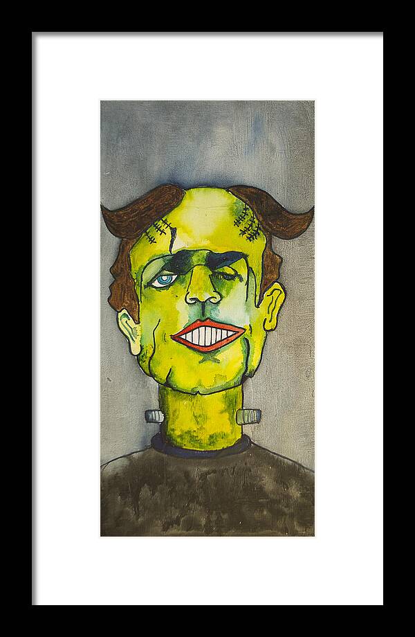 Frankenstein Framed Print featuring the painting Frankensteins Monster as Tillie by Patricia Arroyo