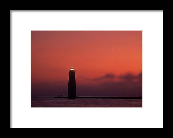 Lighthouse Framed Print featuring the photograph Frankfort North Breakwater Light, Mi by Bruce Roberts