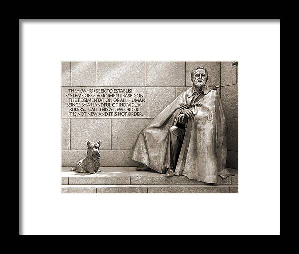 Landmarks Framed Print featuring the photograph Franklin Delano Roosevelt Memorial - Bits and Pieces 7 by Mike McGlothlen