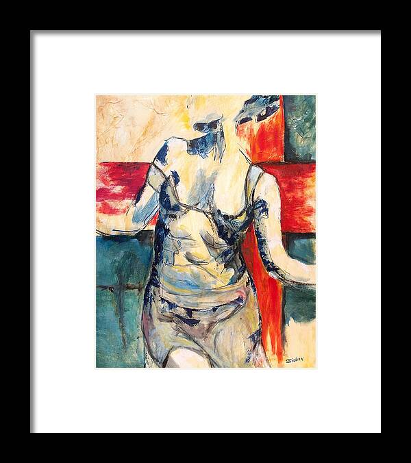 Abstract Framed Print featuring the painting Free Spirit by Sharon Sieben