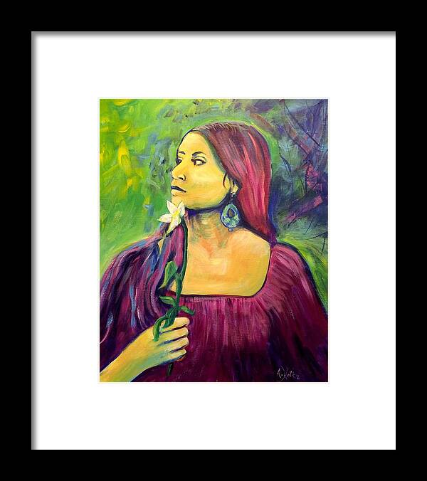 Portrait Framed Print featuring the painting Freedom Is Possible by Arlene Holtz