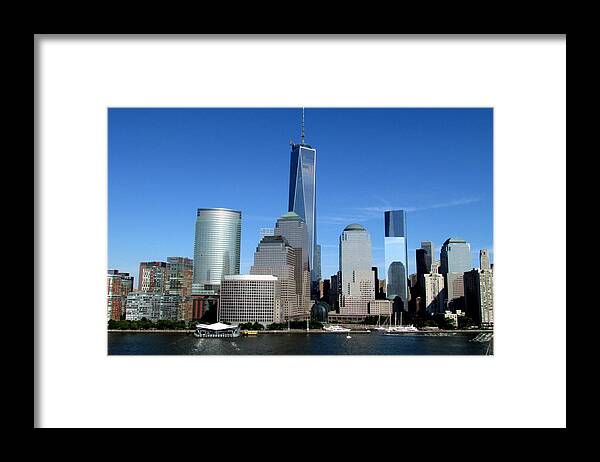  Framed Print featuring the digital art Freedom Tower by Steve Breslow