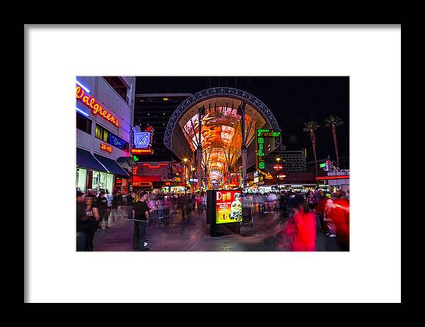 Las Vegas Framed Print featuring the photograph Fremont Street Lights 3 by Angus HOOPER III