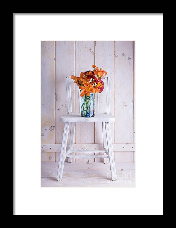 Chair Framed Print featuring the photograph Fresh Day Lilly Flowers by Edward Fielding