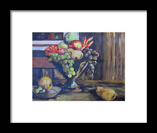 Painting Framed Print featuring the painting Fresh Fruit by Ashley Goforth