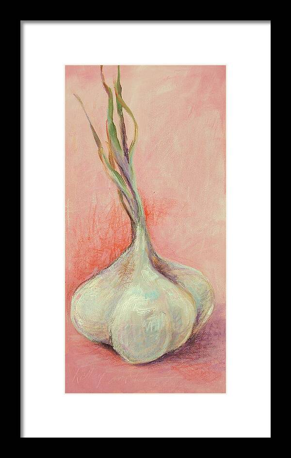 Garlic Framed Print featuring the painting Fresh Garlic by Kelley Smith