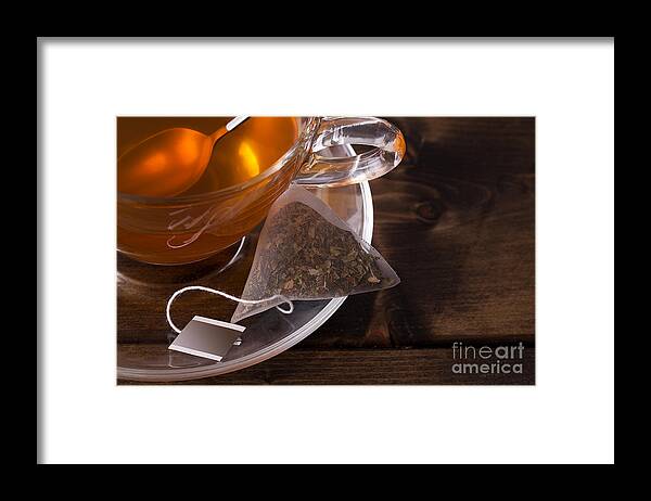 Tea Framed Print featuring the photograph Fresh glass cup of tea by Simon Bratt