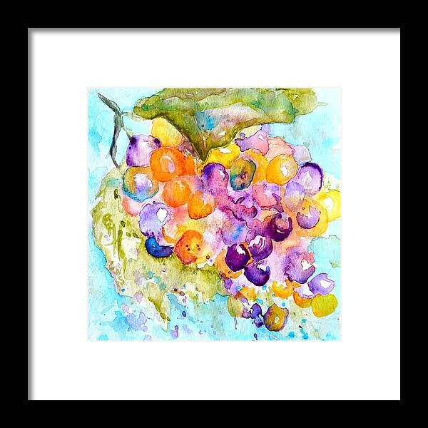 Fresh Grapes Framed Print featuring the painting Fresh Grapes by Beverley Harper Tinsley