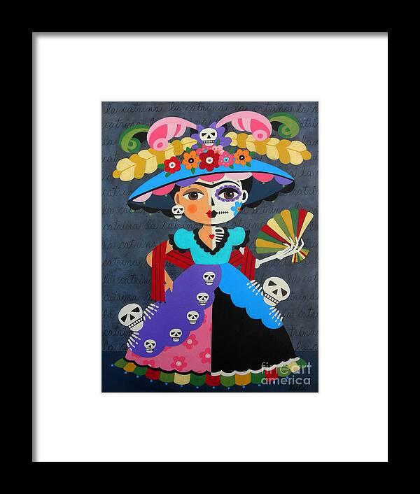 Frida Framed Print featuring the painting Frida Kahlo La Catrina by Andree Chevrier