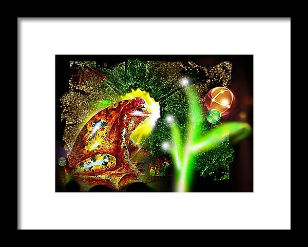 Frog Framed Print featuring the mixed media Frog Dreaming by Hartmut Jager