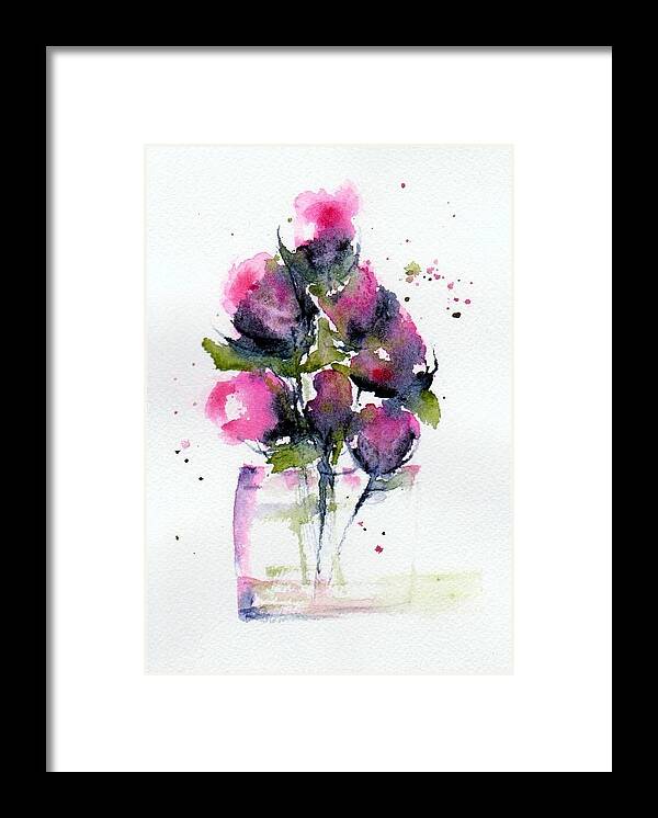 Floral Framed Print featuring the painting From My Garden by Anne Duke