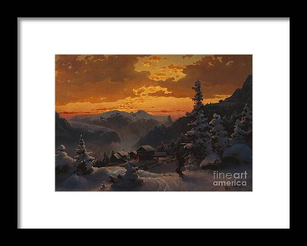 Hans Gude Framed Print featuring the painting From Telemark by Hans Gude