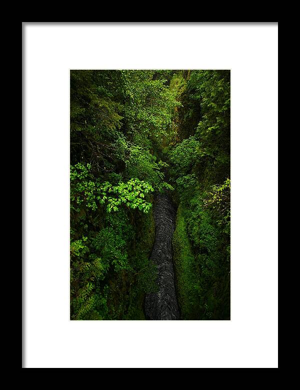 Water Framed Print featuring the photograph From The Tall Bridge On Eagle Creek Trail by Jeff Swan
