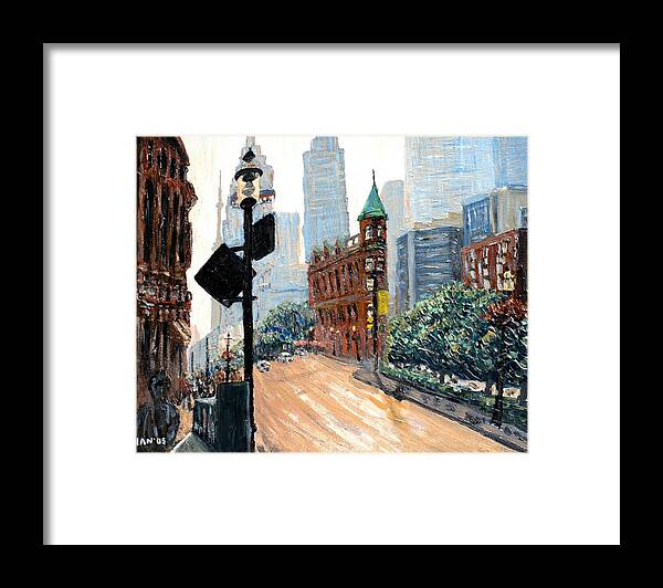 Toronto Framed Print featuring the painting Front And Church by Ian MacDonald