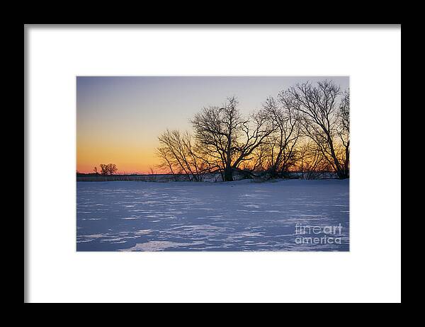 Frozen Land Framed Print featuring the photograph Frozen Farmland by Dan Hefle