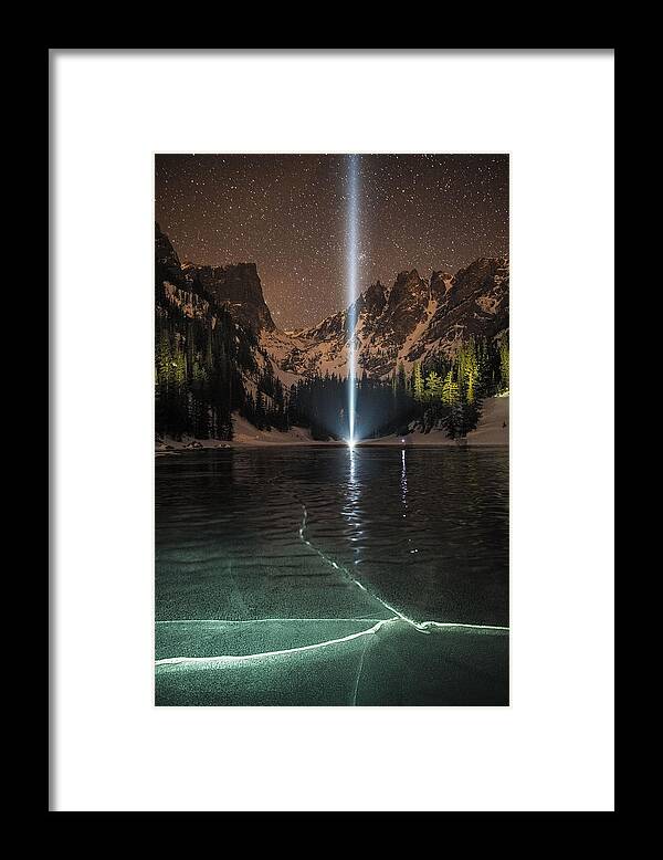 All Rights Reserved Framed Print featuring the photograph Frozen Illumination At Dream Lake RMNP by Mike Berenson