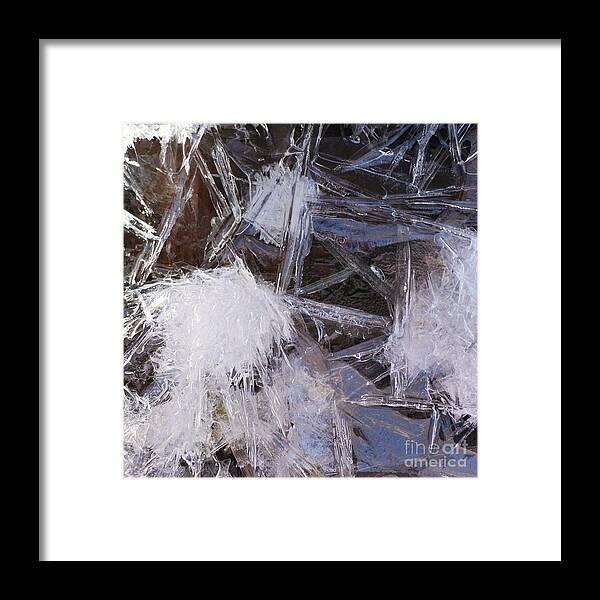 Ice Framed Print featuring the photograph Frozen in Geometry by Kenna Hillman