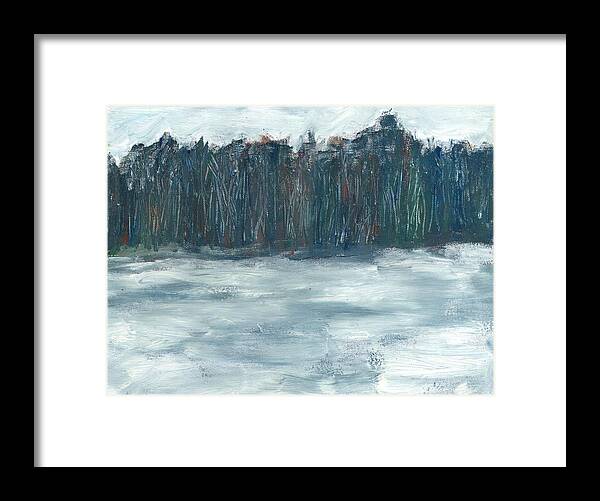 Lake Framed Print featuring the painting Frozen Lake by David Dossett