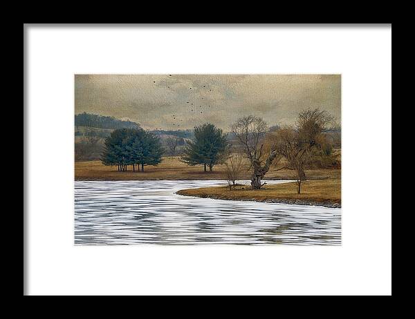 Winter Framed Print featuring the photograph Frozen Lake by Kathy Jennings