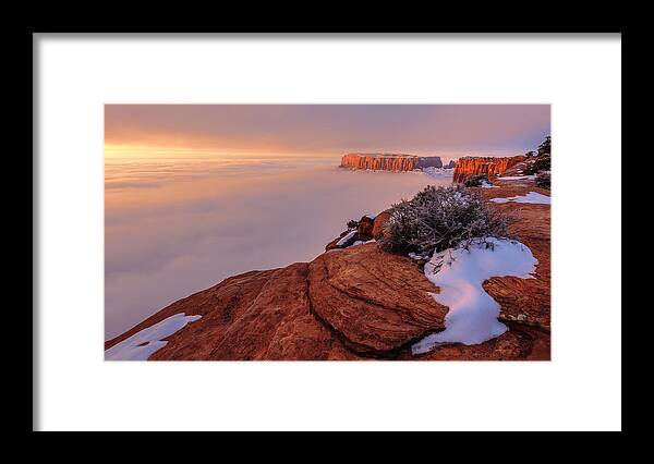 Canyonlands Framed Print featuring the photograph Frozen Mesa by Chad Dutson