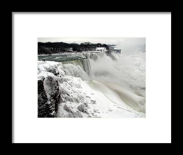 Niagara Falls Framed Print featuring the photograph Frozen Niagara and Bridal Veil Falls by Rose Santuci-Sofranko