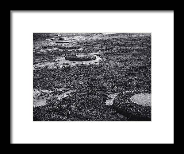 Cold Framed Print featuring the photograph Frozen Stepping Stones by Eugene Campbell