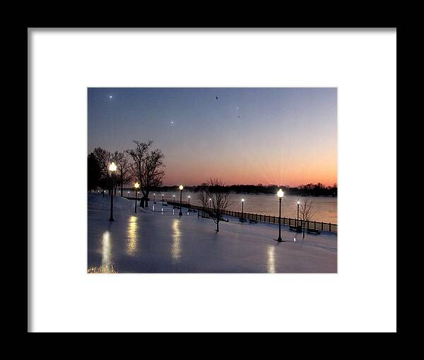 Sunrise Framed Print featuring the photograph Frozen Winter Park by Michael Rucker