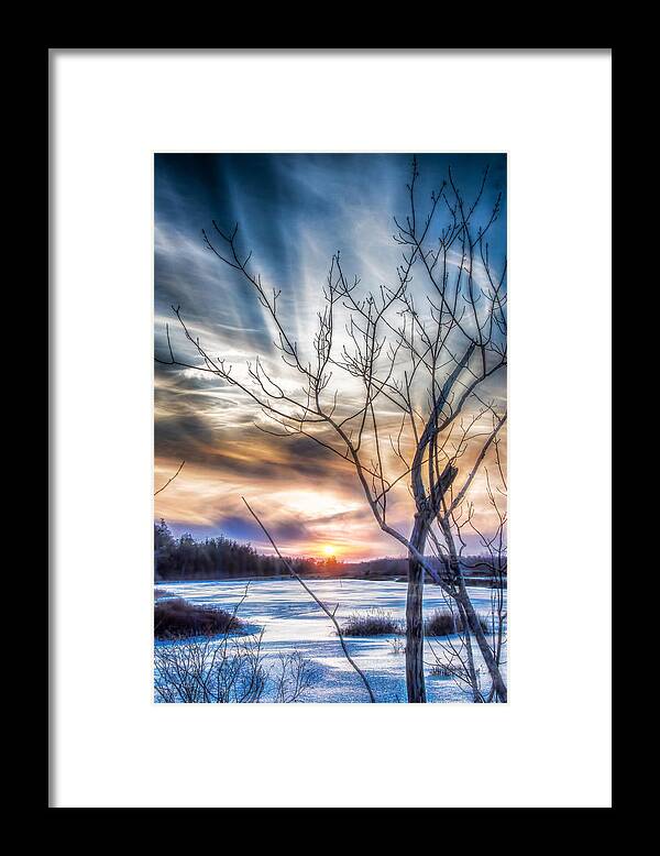 Sunset Framed Print featuring the photograph Frozen Winter Sunset by Beth Venner
