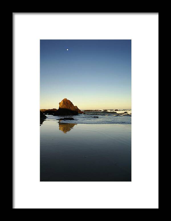 Beach Framed Print featuring the photograph Ft. Bragg Moonset by Abram House