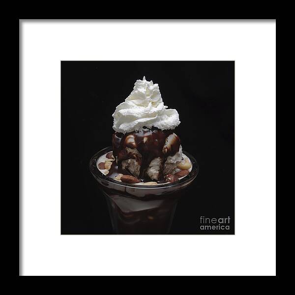 Andee Design Ice Cream Framed Print featuring the photograph Fudge Nut Sundae Square by Andee Design