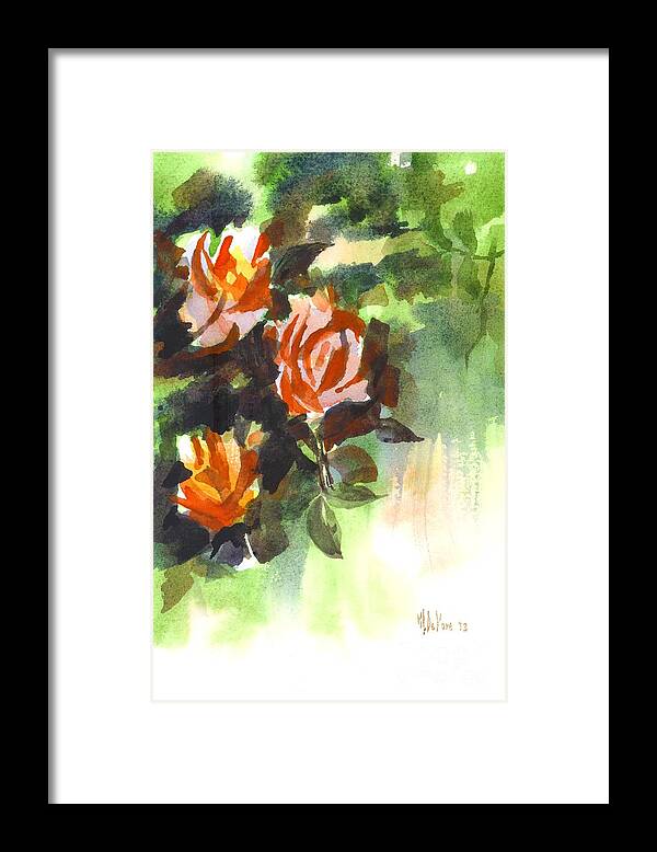 Fugitive Red Roses Framed Print featuring the painting Fugitive Red Roses by Kip DeVore
