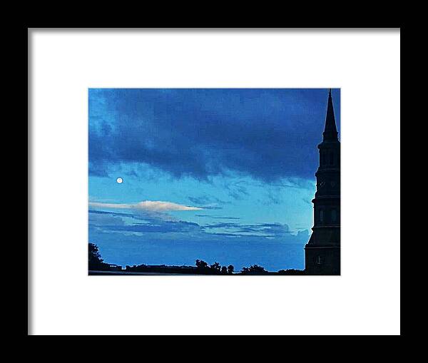 Moon Framed Print featuring the photograph Full Moon in the Holy City Optimized by Joetta Beauford