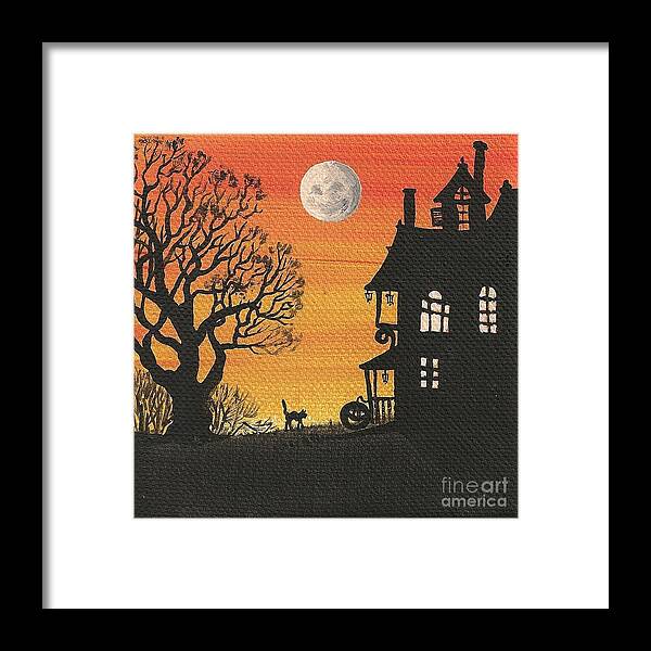 Print Framed Print featuring the painting Full Moon by Margaryta Yermolayeva