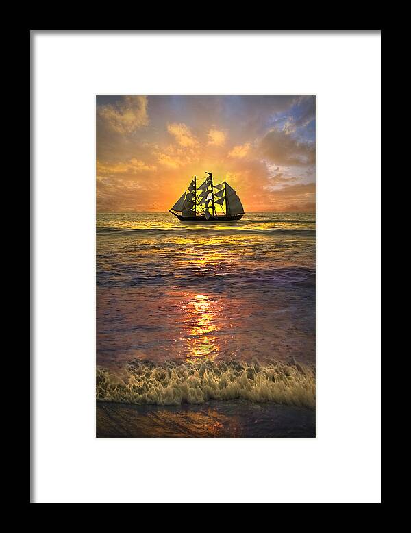 Boats Framed Print featuring the photograph Full Sail by Debra and Dave Vanderlaan