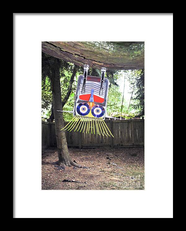 Assemblage Sculpture Framed Print featuring the mixed media Fun to hang upside down from a tree by Bill Thomson