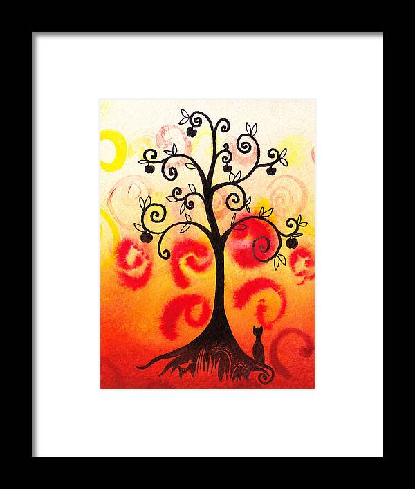 Tree Framed Print featuring the painting Fun Tree Of Life Impression IV by Irina Sztukowski