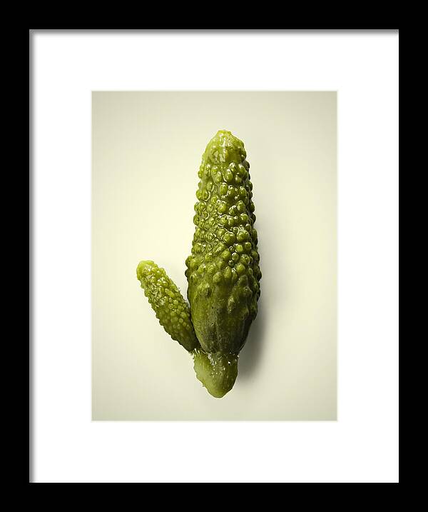 Sex Symbol Framed Print featuring the photograph Funny gherkin by SensorSpot
