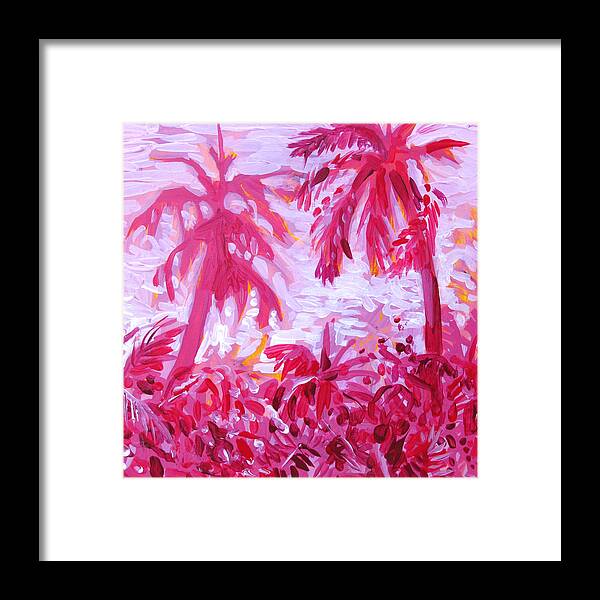 Pink Framed Print featuring the painting Fuschia Landscape by Tilly Strauss