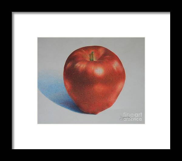 Apple Framed Print featuring the painting Gala by Pamela Clements