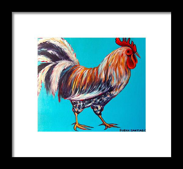 Rooster Framed Print featuring the painting Gallo by Susan Santiago