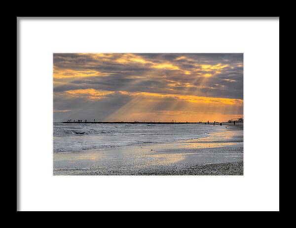 Galveston Framed Print featuring the photograph Galveston Rays of Sunshine by Ray Devlin