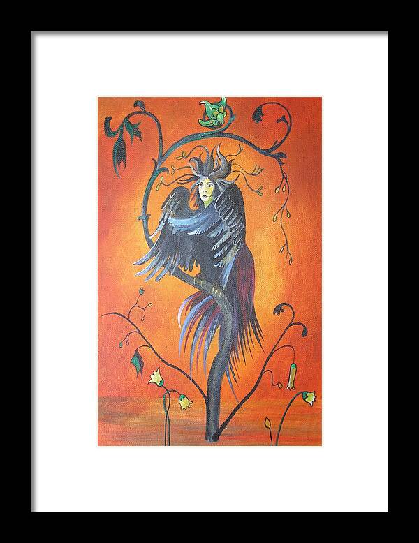 Bird Framed Print featuring the painting Gamaun The Prophetic Bird by Taiche Acrylic Art