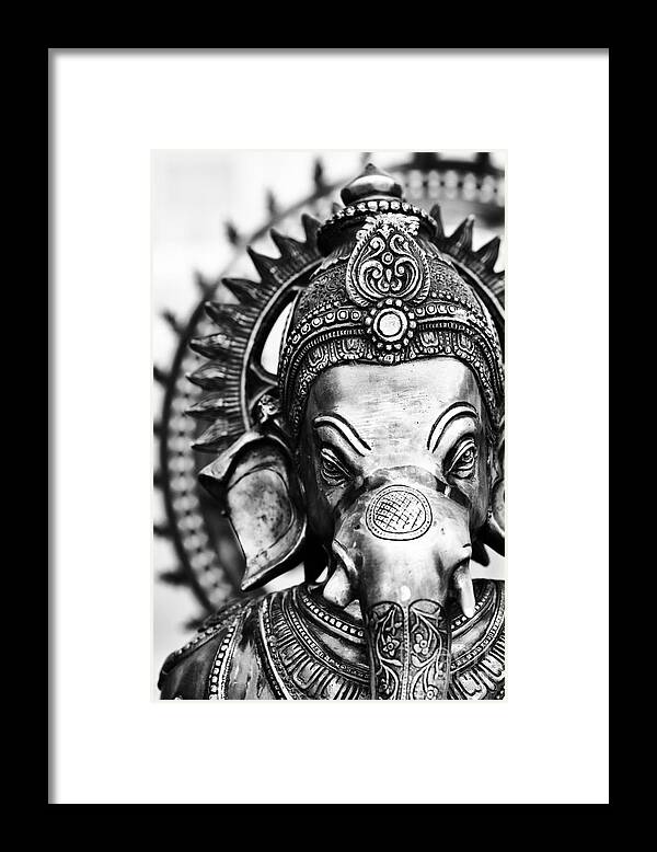 Ganesha Framed Print featuring the photograph Ganesha Monochrome by Tim Gainey