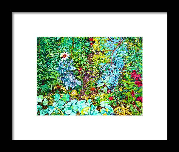 Flowers Framed Print featuring the painting Garden at Giverny by Joe Roache